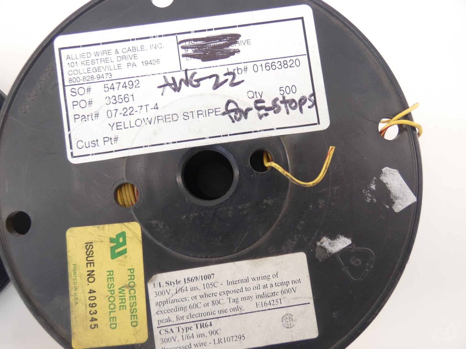*Lot of 6* Allied Wire & Cable Wire Spool Reels 61-22-7T-9, 07-22-7T-4, 07-20…