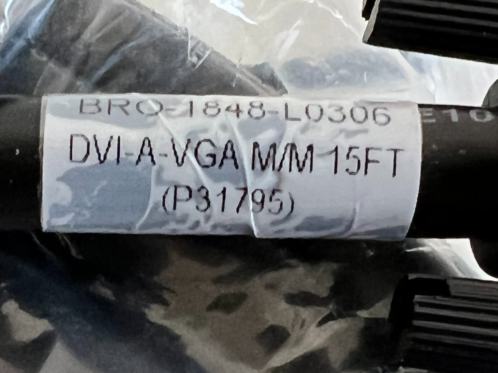 F9: New P31797 (BRO-1848-L0306) DVI-A-VGA MM 15Ft. Cable