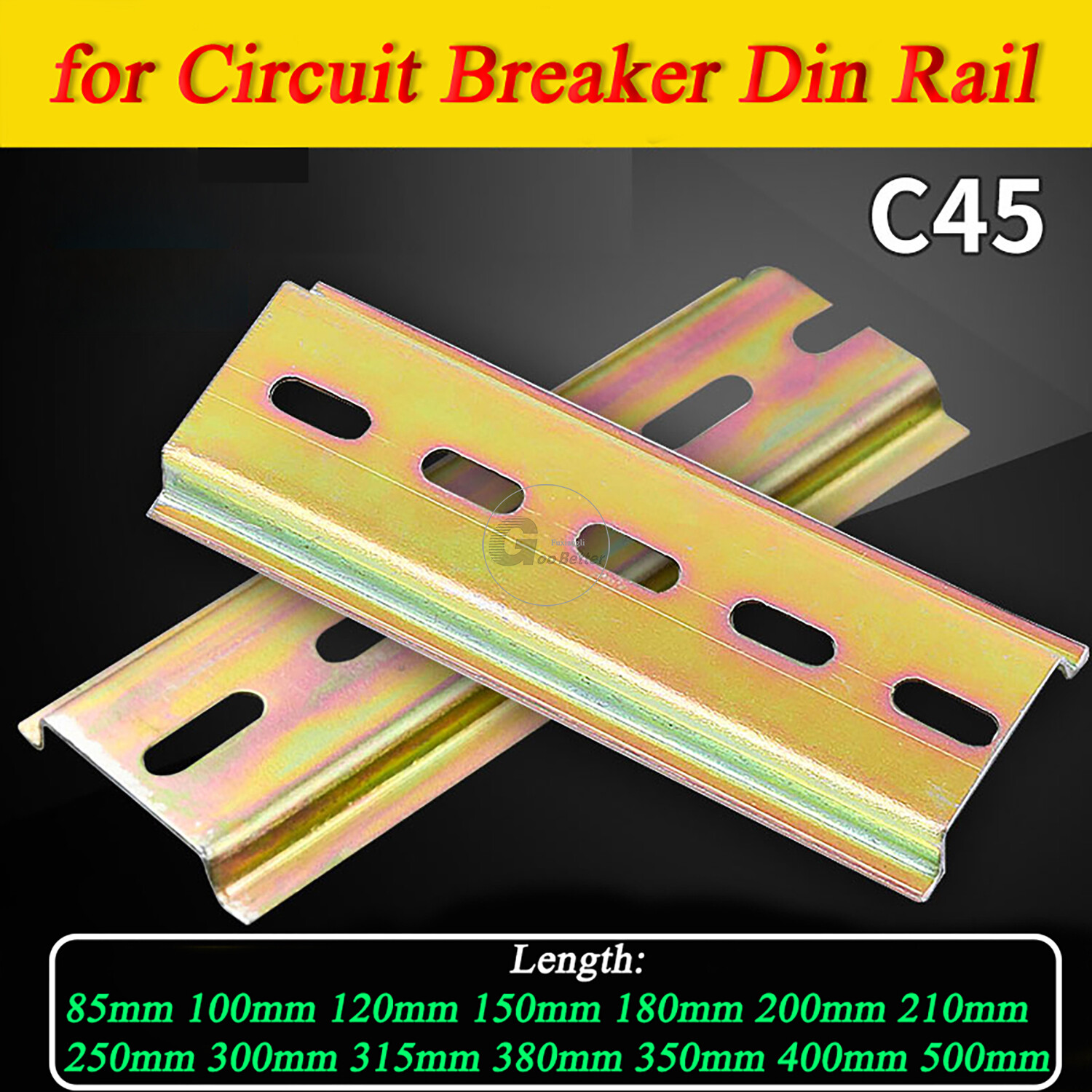 35mm Width Din Rail for Circuit Breaker Fixing Slotted Rail Length 85mm to 500mm