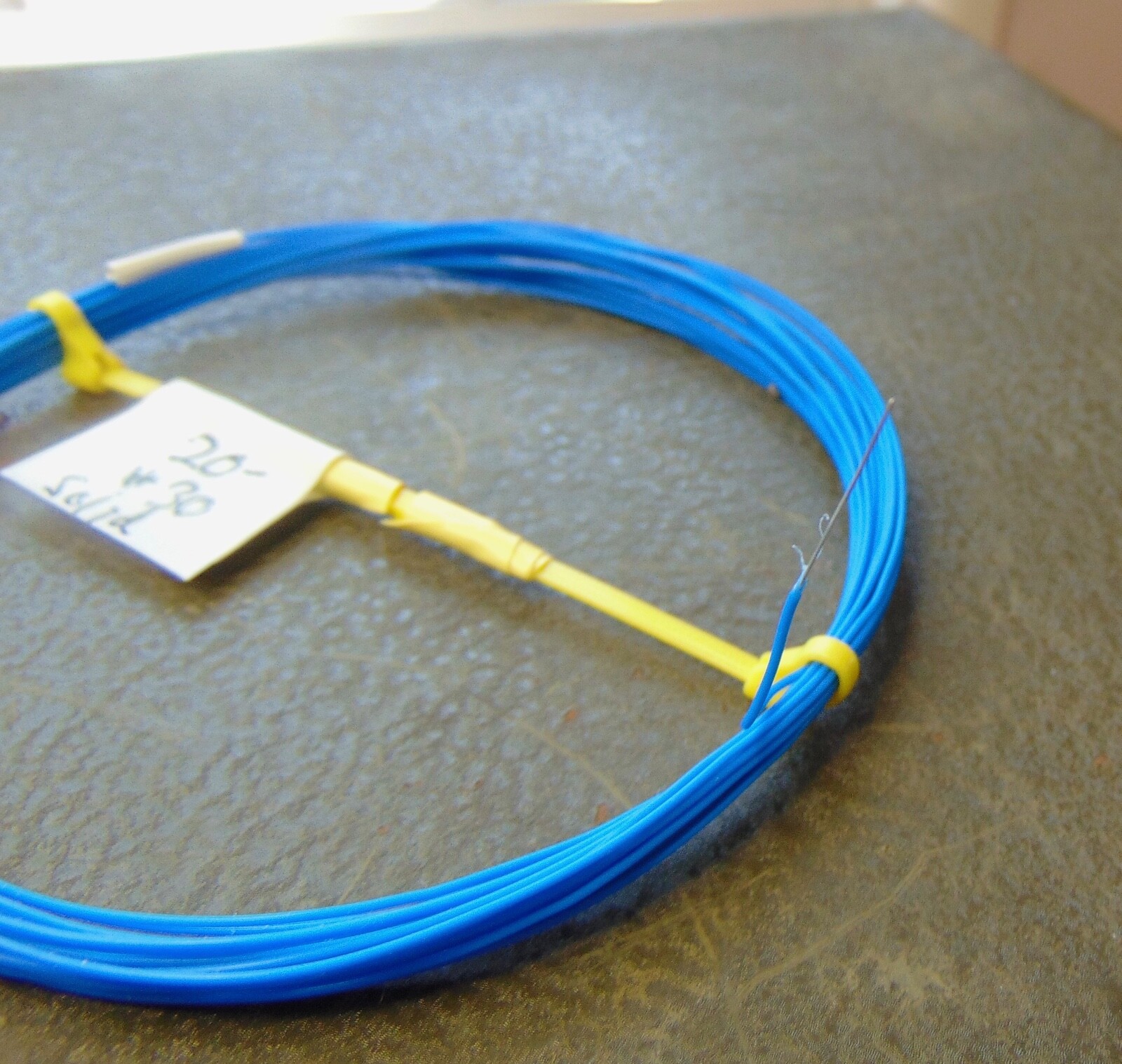 25 feet solid 30 AWG Silver Plated Copper PTFE Wire Blue SPC 1 strand