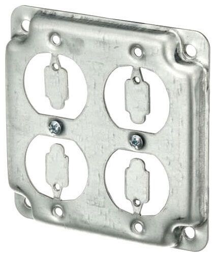Steel City RS-8, 4″ Box, 1/2″ Raised, 2 Duplex Receptacle Outlet Box Cover, 1 pc