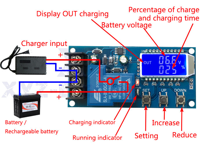 30A 6-60V Lithium Battery Charge NC Control Module Protection Board LCD Display