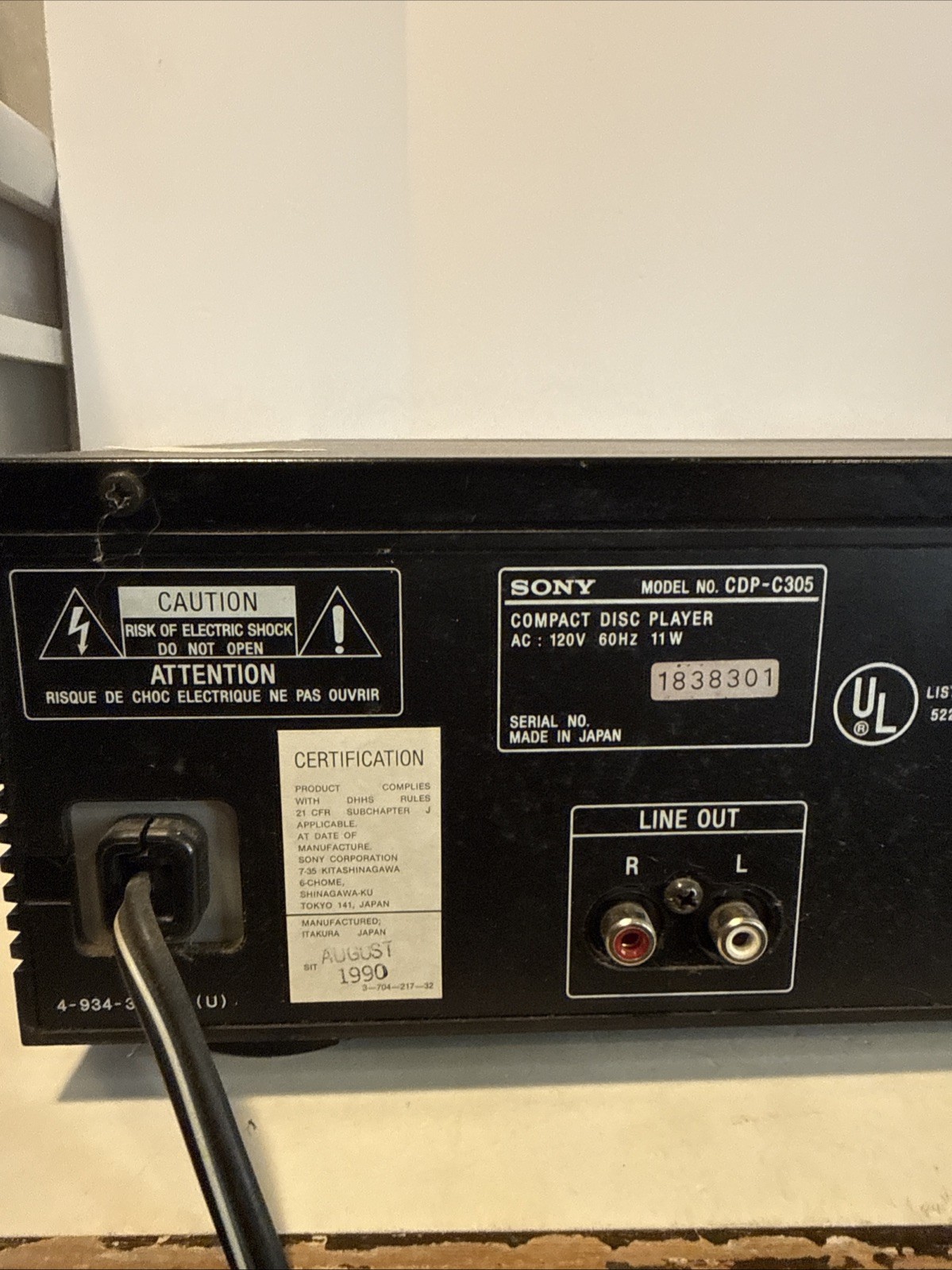 Sony CDP-C305 5-disc CD player dual d a converter system stabilizer circuit