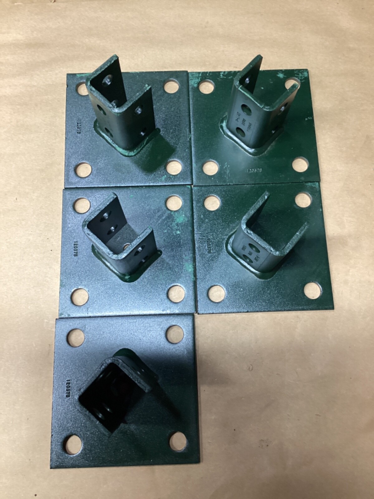 LOT OF 5 B-Line B280GRN 3 1/2”X6”X6” GREEN Post Base FOR B22 SER #108E110PR6*CO