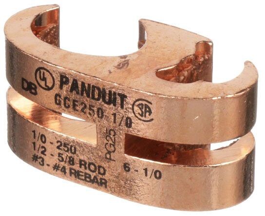 PANDUIT GCE250-250, Grounding Connector, 1/0 AWG Str to 250 KCMIL Run/Tap, 1pc