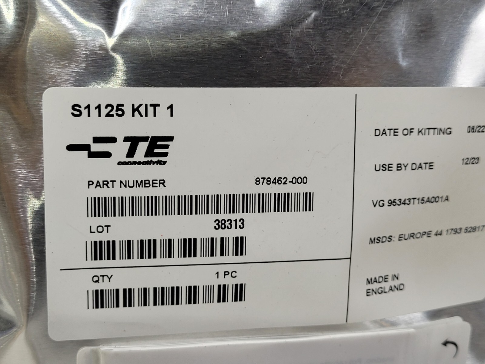 TE Connectivity Raychem S1125 Kit 1 – FRESH Use By Date 12/23