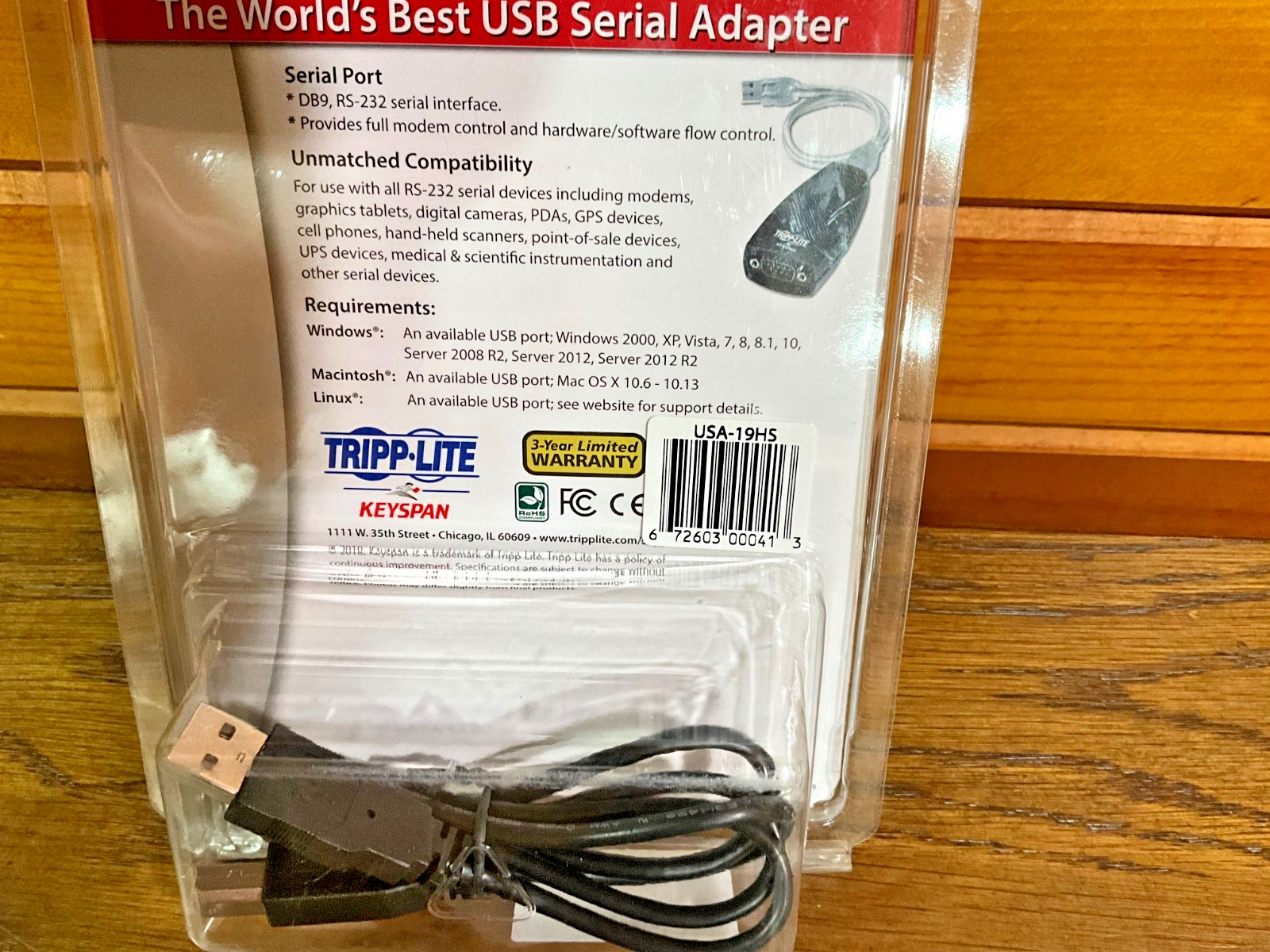 Tripp-Lite USB Serial Adapter USA-19HS