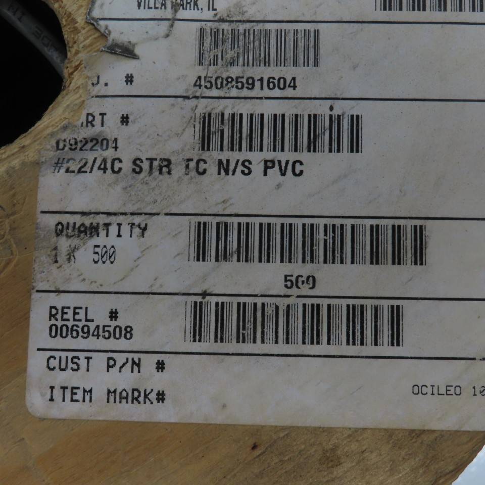 Omni Cable D92204 22AWG 4 Conductor 300V Unshielded Sound & Security Cable 245′