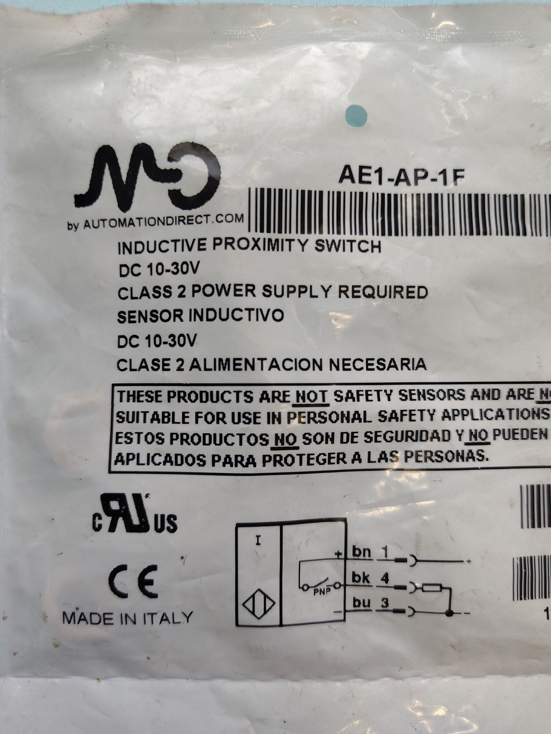 AUTOMATION DIRECT AE1-AP-1F INDUCTIVE PROXIMITY SWITCH AUTOMATIONDIRECT 🆕 ITALY