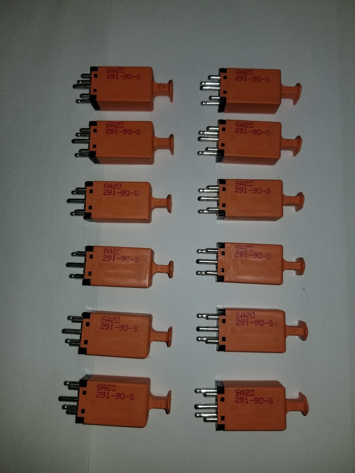 Vintage(Lot of 12) Reliance 6A20 5-Pin Gas Tube Surge Protector Module 291-90-S