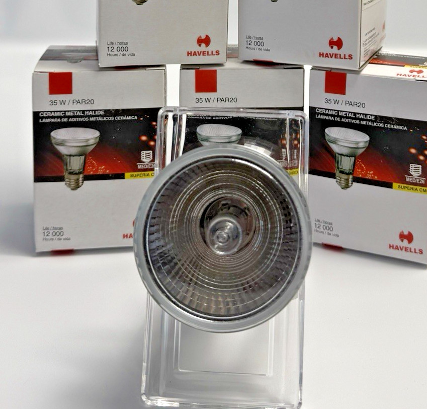Light Bulbs Ceramic Metal Halide 35W-PAR20-E26-3000K 6-Pak Havells New Old Stock