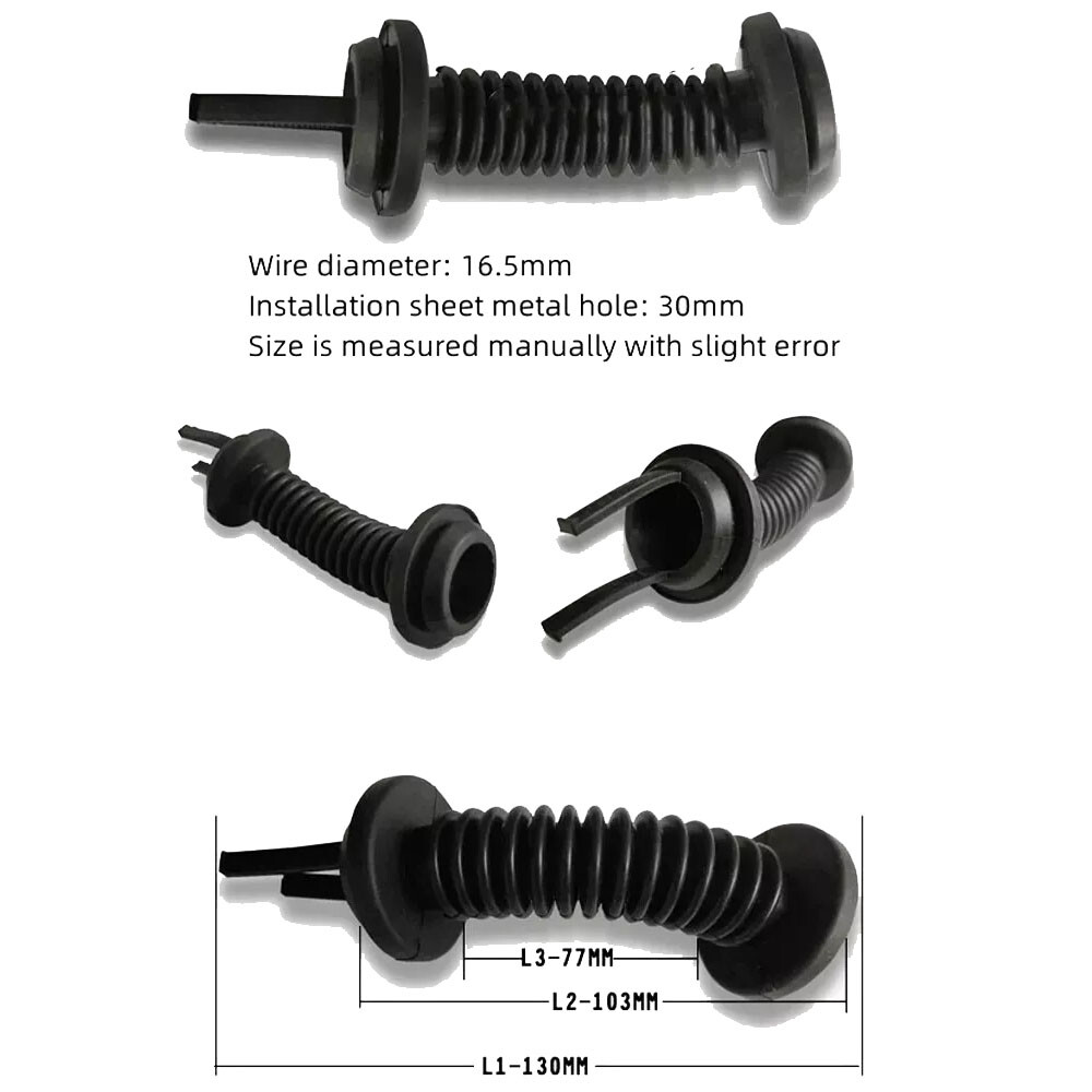 2 PCS 30*30mm Car Harness Wiring Door Tube Rubber Sleeve Dust-proof Tubes US