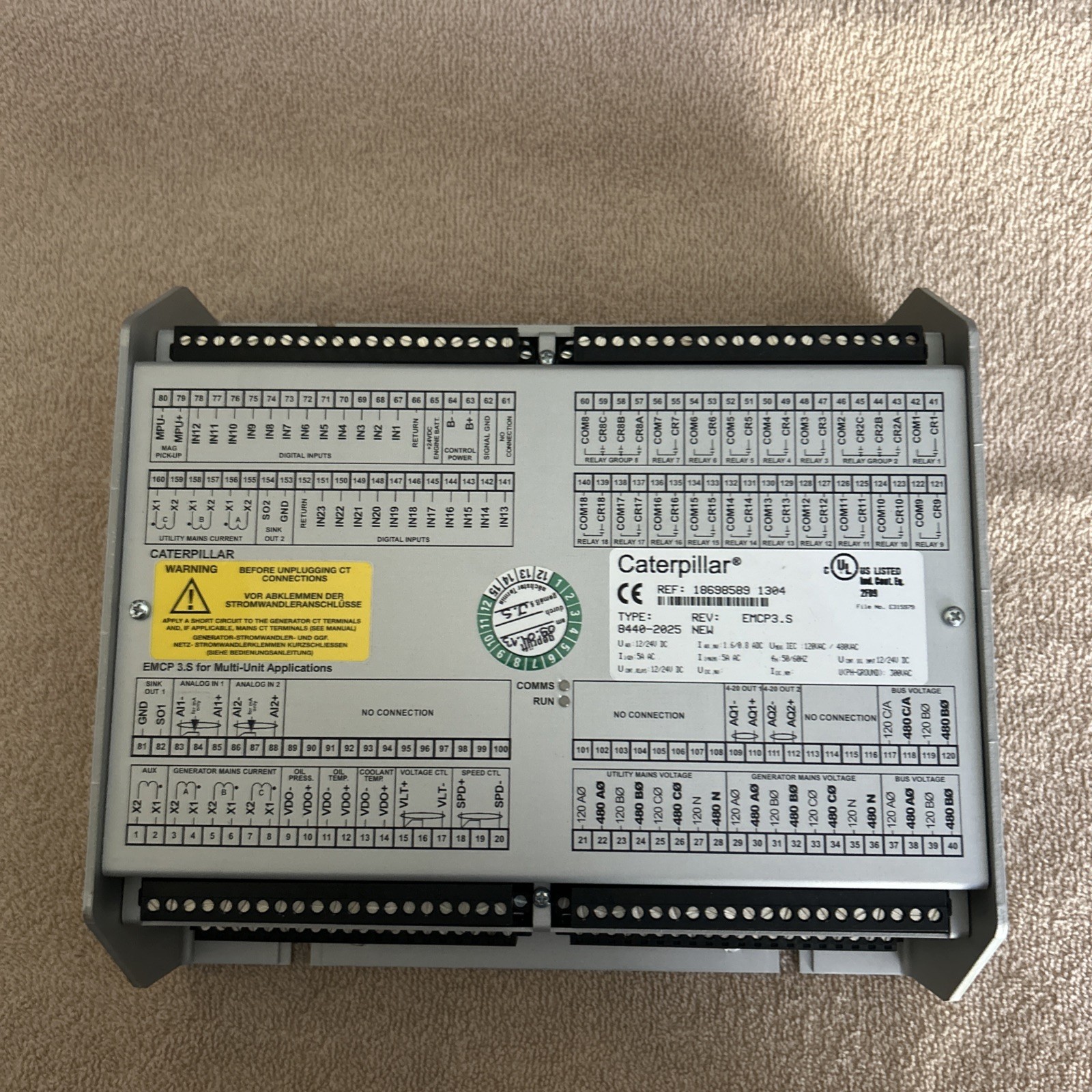 CATERPILLAR 8440-2025 EASYGEN GENERATOR CONTROLLER MODULE, EMCP3.S
