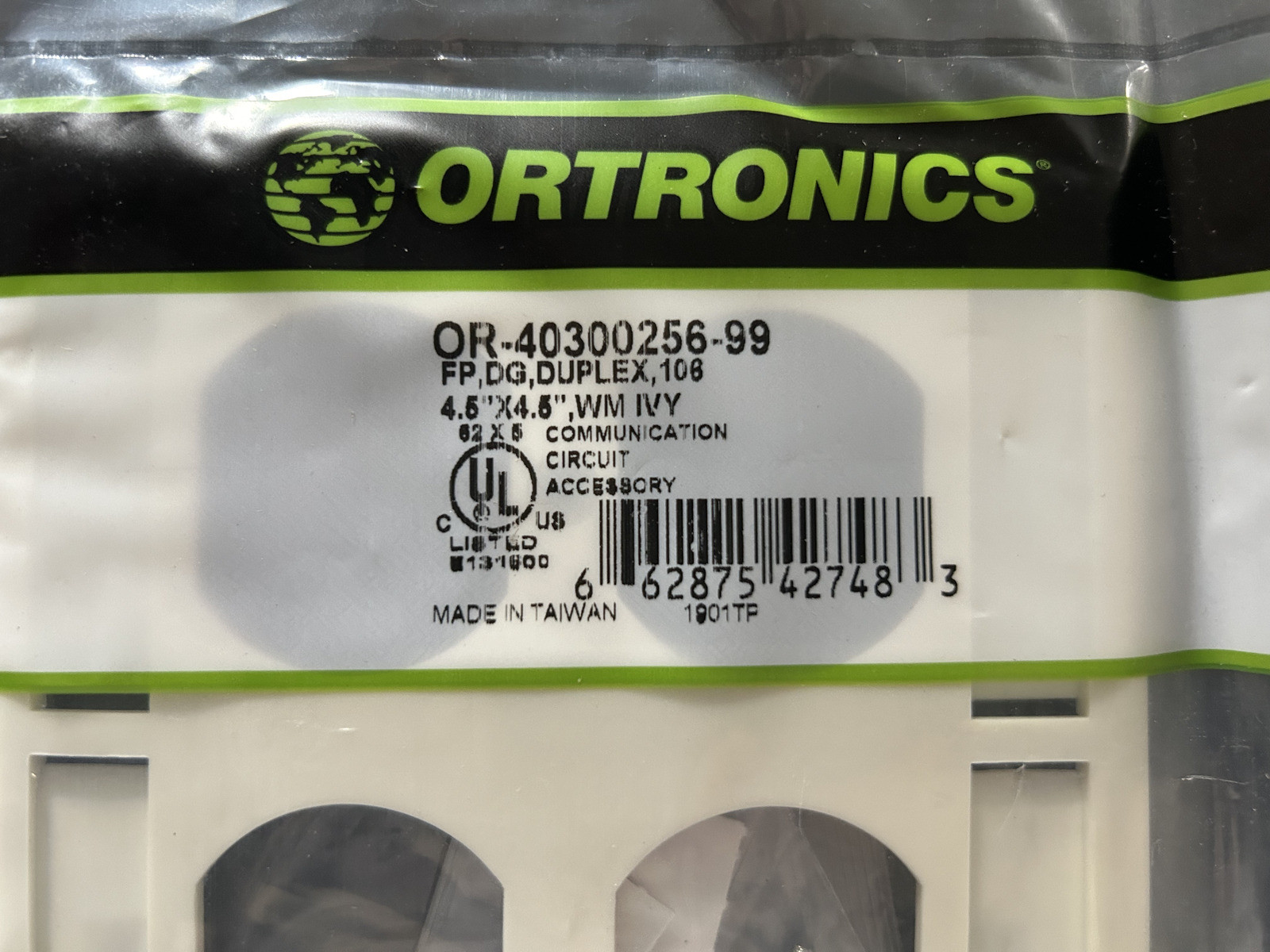 Lot of 15 NEW Ortronics OR-40300256-99 FP, DG, 106 4.5″ x 4.5″ WM Ivory Duplex