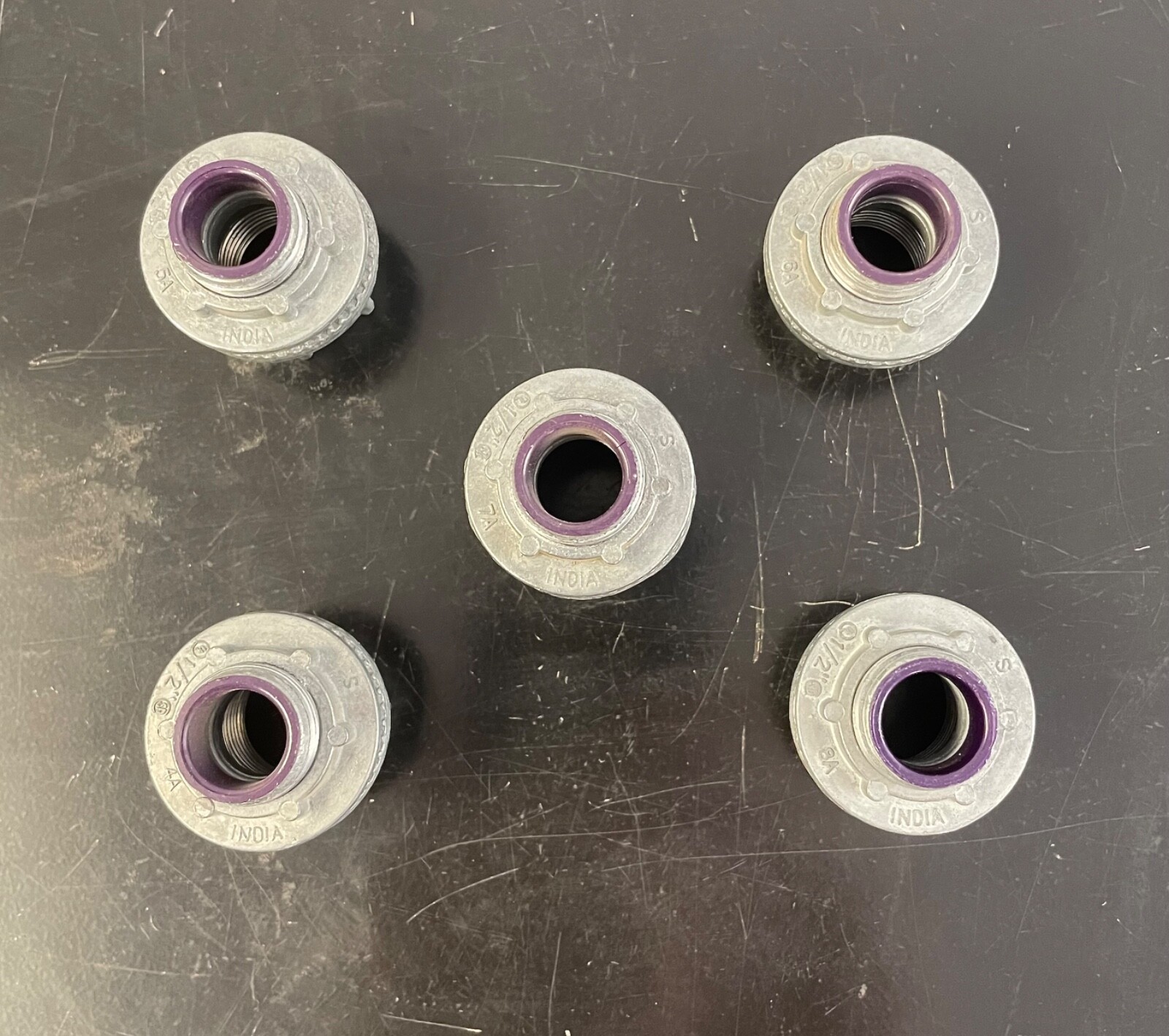 “LOT OF 5” – Eaton, Crouse-Hinds, Myers (STYLE) – “INDIA” – 1/2” – Conduit Hub