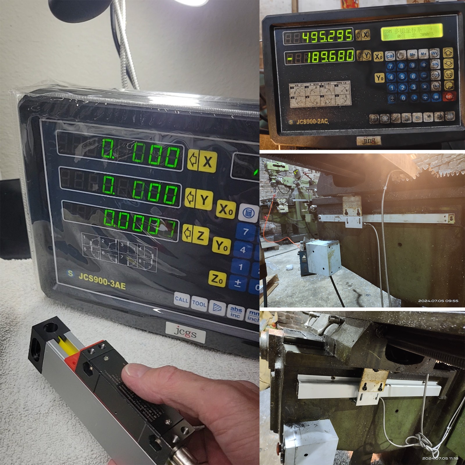 LCD DRO 1/5/10um Linear Scale Digital Readout 2/3 Axis for Bridgeport Mill Lathe