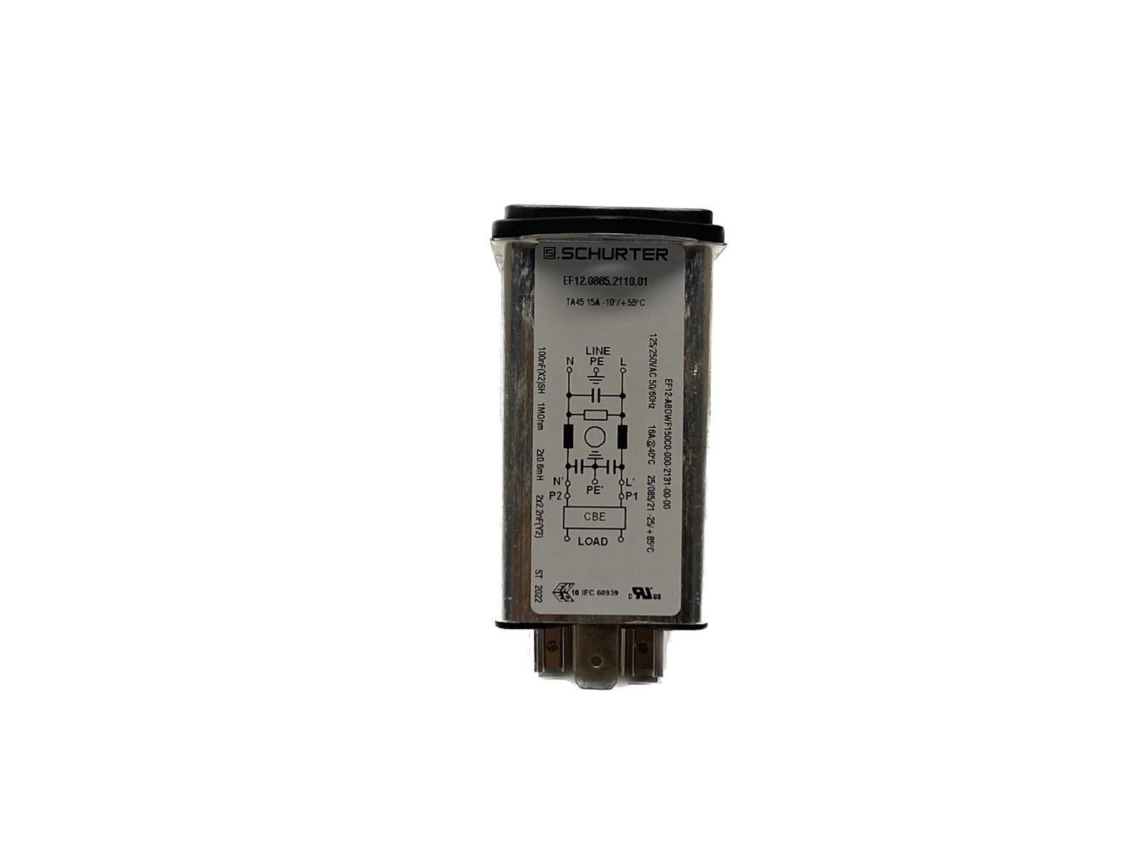 NOS Schurter 125/250 VAC 50/60Hz AC Power Entry Module EF12.0885.2110.01