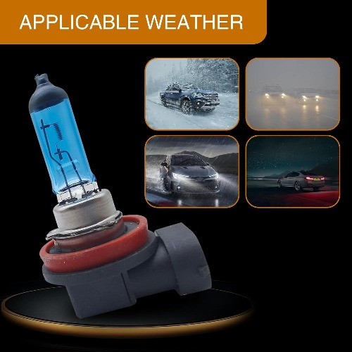 2 PCS H11 Halogen Bulb, 55W DC12V High-power 360° Ultra-whit Color: White #H11