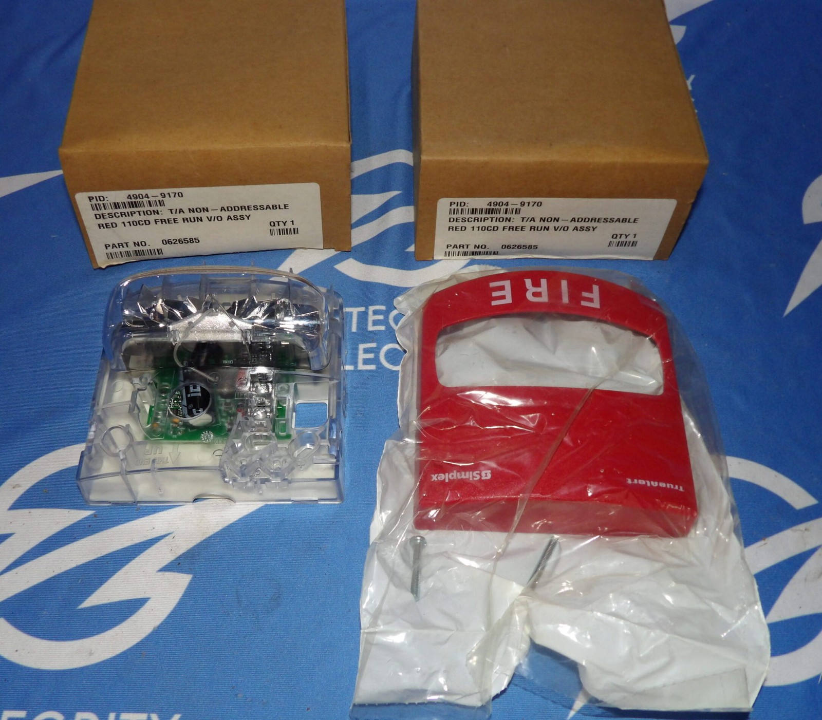 Lot of 2 NIB Simplex 4904-9170 0626585 Non-Addressable Red Fire Alarm + 1 Yea…