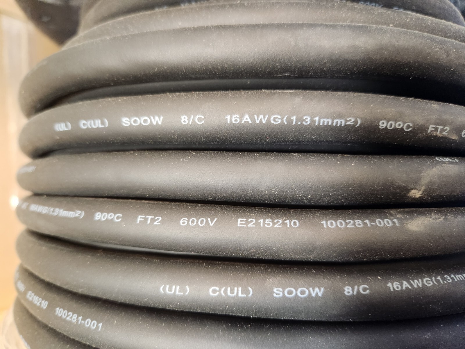 SOOW 100281-001 E215210 600V 16AWG Power Cable 200’+? 8/C 5GEE1 VALTERRA E3707
