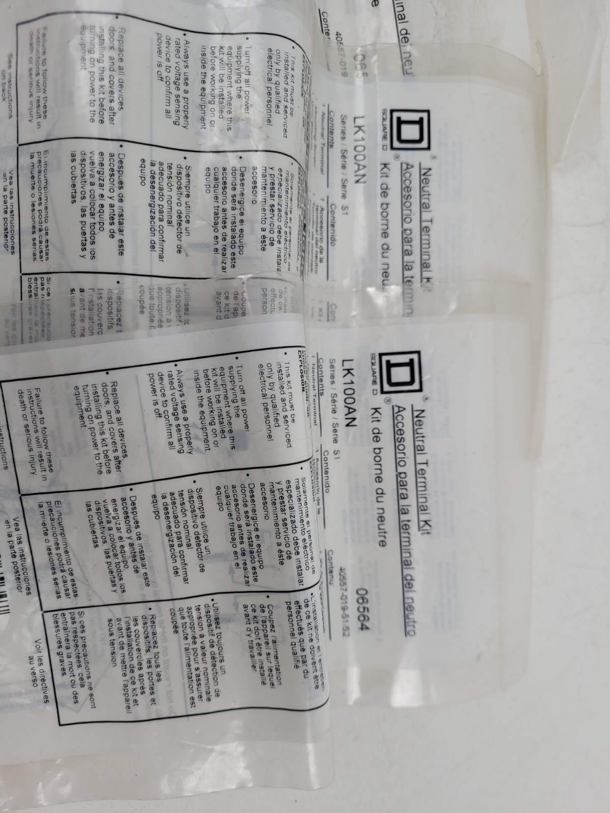 Lot of 3 – LK100AN Square D Neutral Terminal Lug Kit – Next Day Option – New