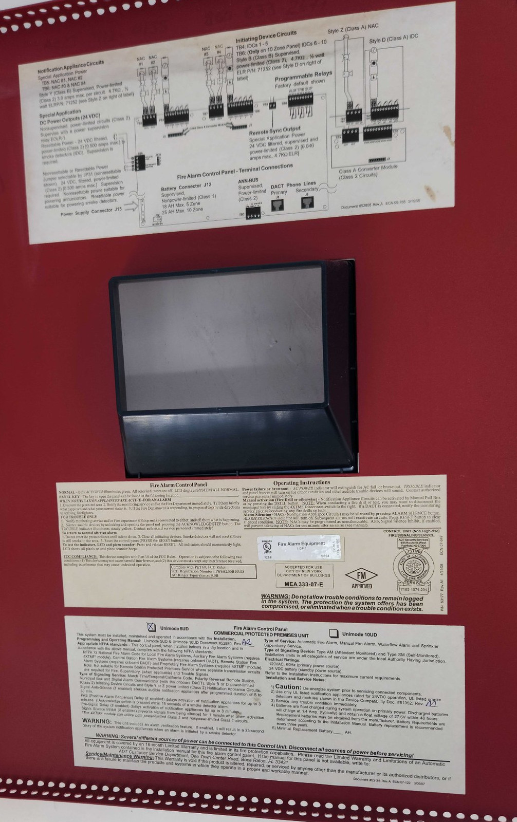 ADT UNIMODE-5UD Fire Alarm Control Panel