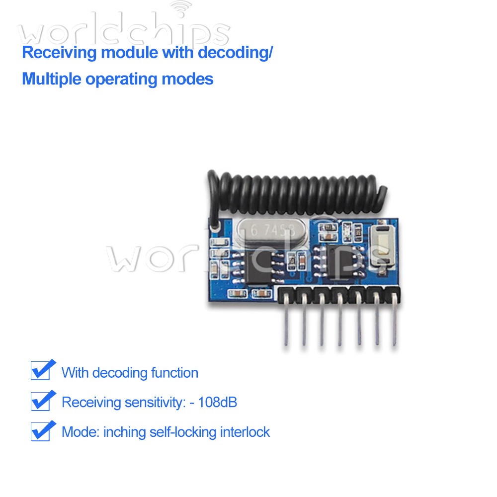 10pcs 315Mhz/433Mhz Wireless 4CH RF Receiver 1527 Learning Code Decoder Module