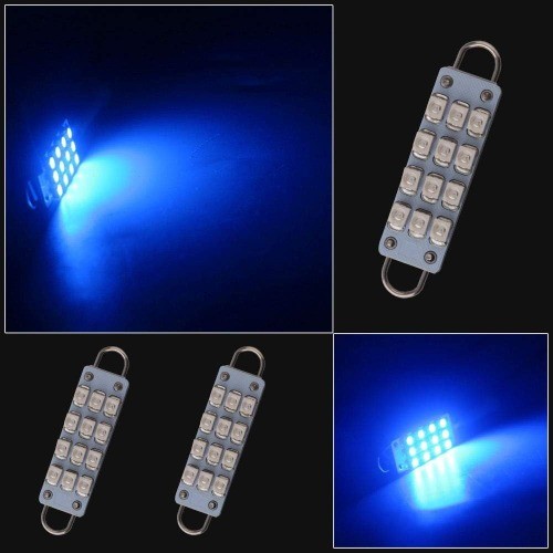 4x 44mm (1.73″) 12-SMD 1210/3528 Chip Rigid Loop Festoon LED Bulbs for Car Inter
