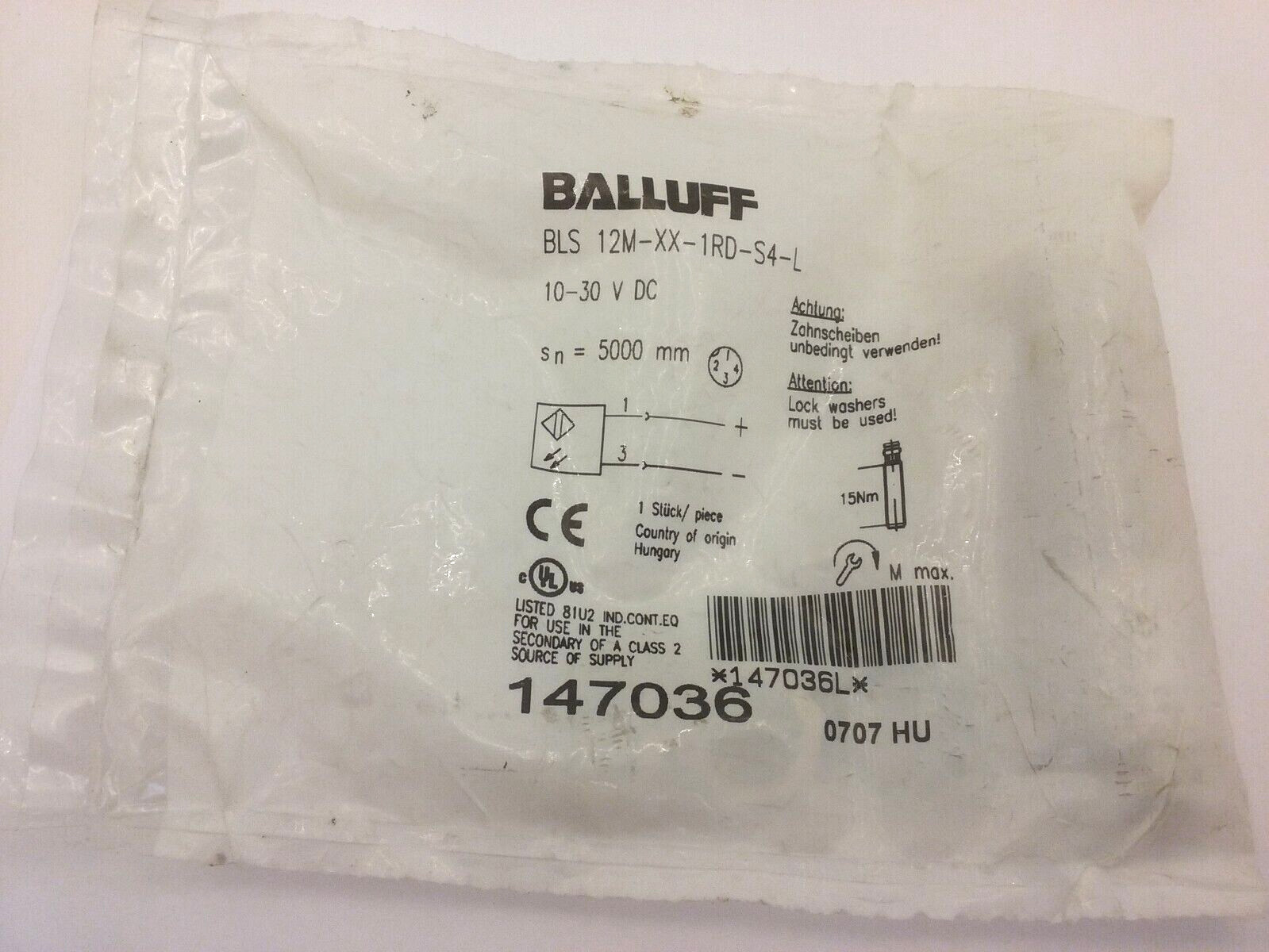 BALLUFF BLS 12M-XX-1RD-S4-L PHOTOELECTRIC SENSOR THROUGH BEAM NIB