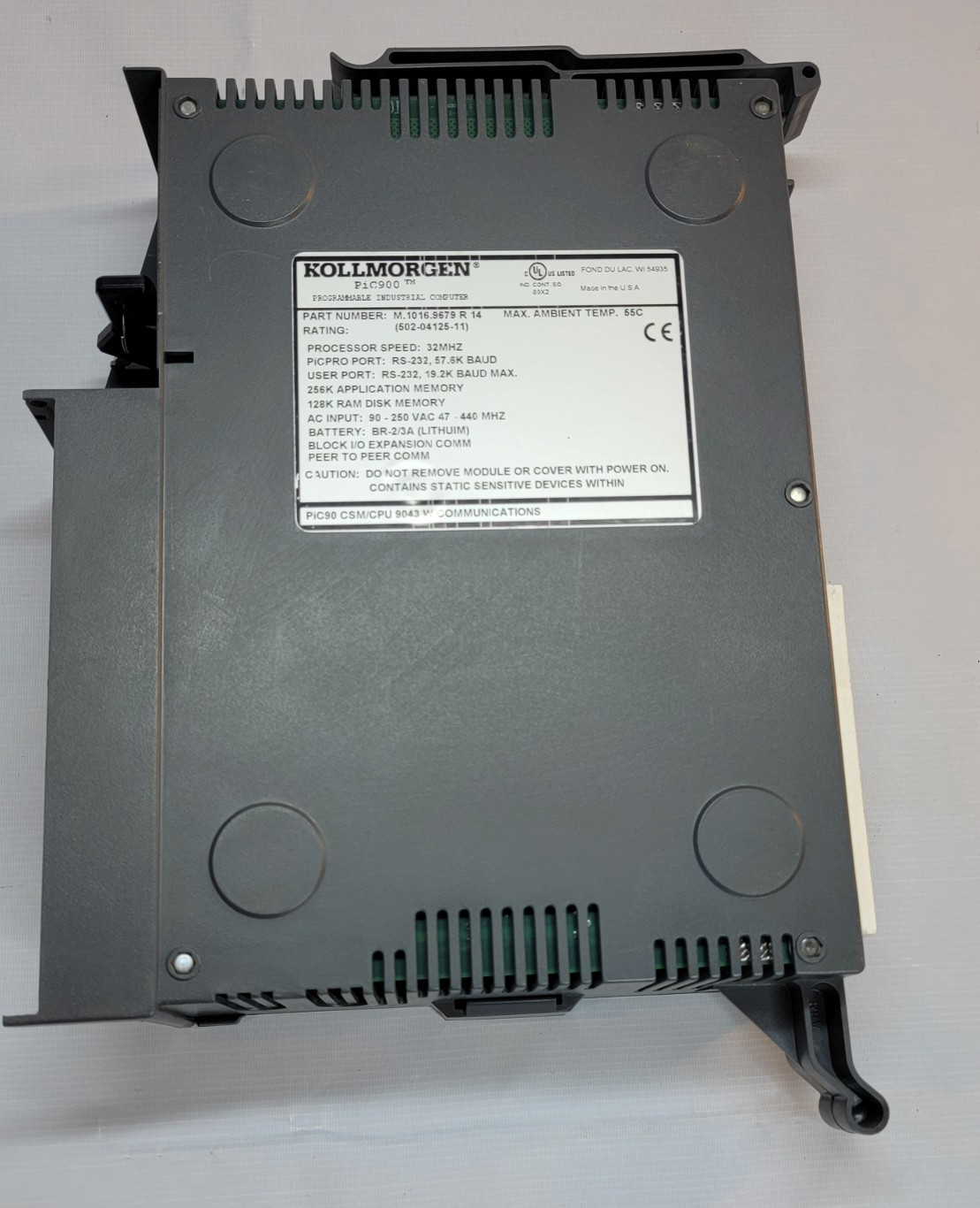 Kollmorgen PiC900 Industrial Computer M10172284 R3 + CSM-CPU + ETHERNET-TCP/IP