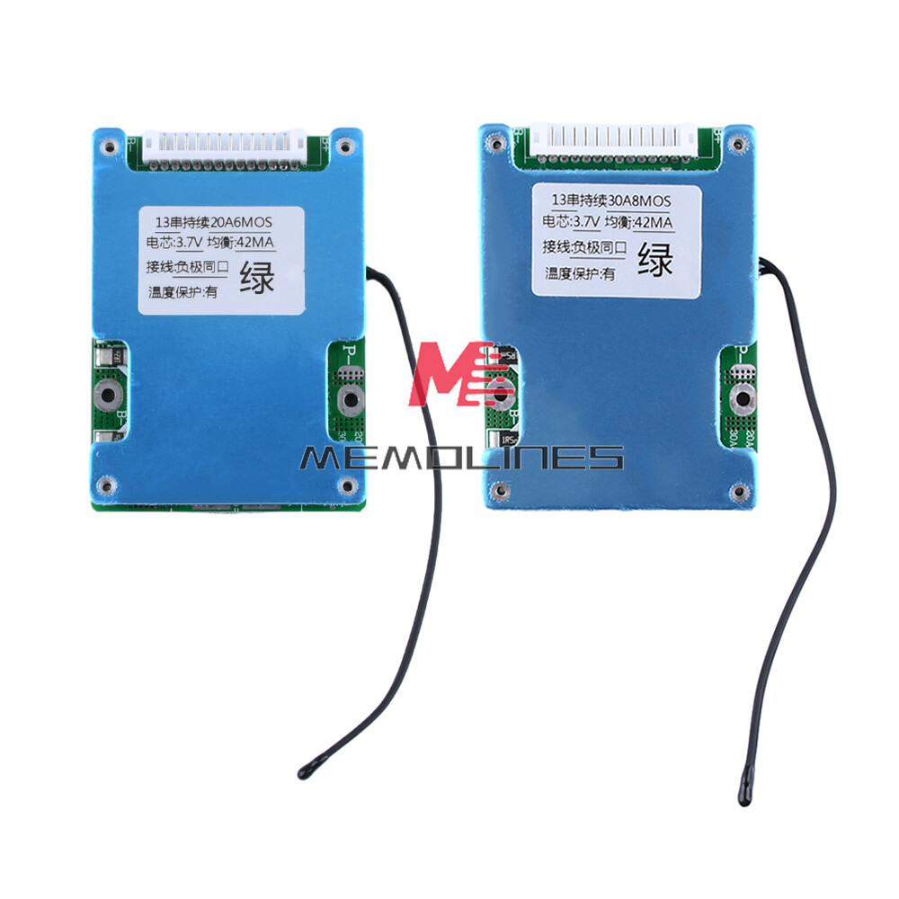 13S 48V 20A 30A Same Port Battery Protection Board for 18650 Li-ion Battery DIY