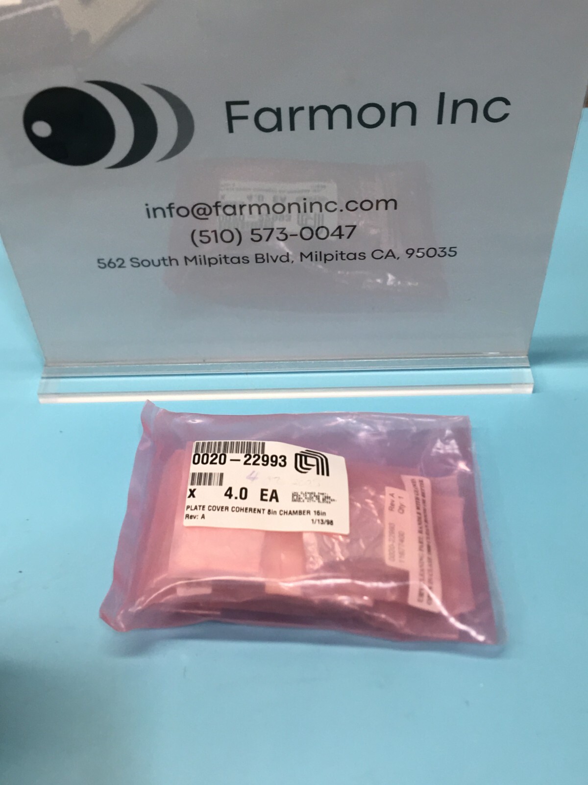 LOT OF 4 AMAT 0020-22993 PLATE COVER COHERENT 8″ CHAMBER 16″, 181574