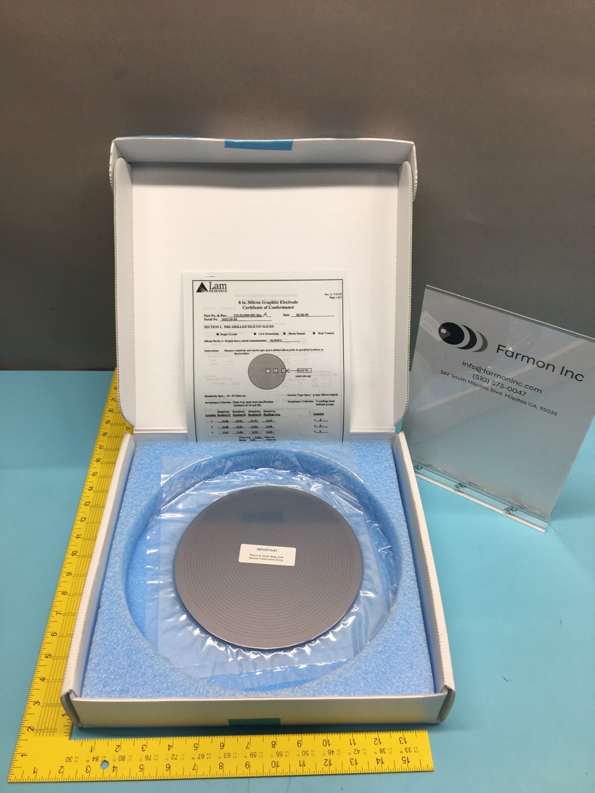 LAM 715-011909-501 PLATE, UPPER ELCTDRODE 8″ POLISHED CAPTIVE, 123496
