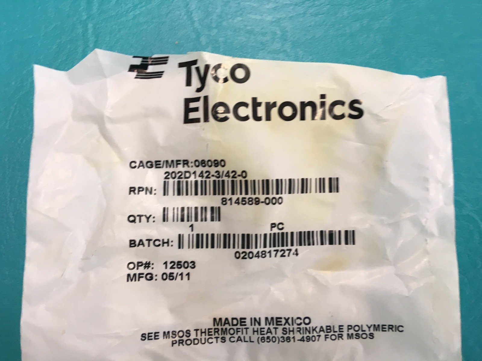 36 pieces Tyco Electronics # 814589-000 Heat-Shrink Wire Cable Seal Thermostat