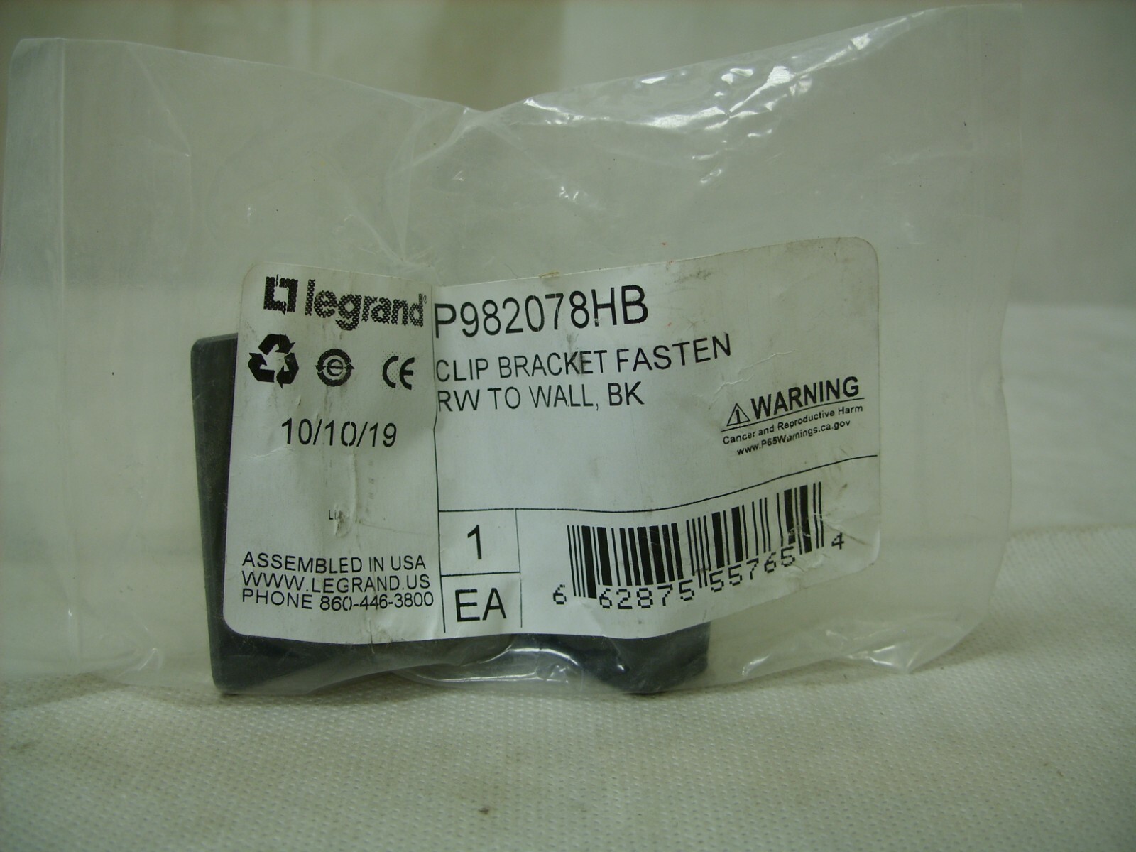 Ortronics Legrand Hold-Down Fastener Clamp Kit Black 2″ x 1-1/2″ P982078HB – NEW