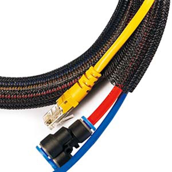 5x 50FT 1.5″ Self Closing Cable Sleeve Wrap Sock Braid Flexible Organizer Black