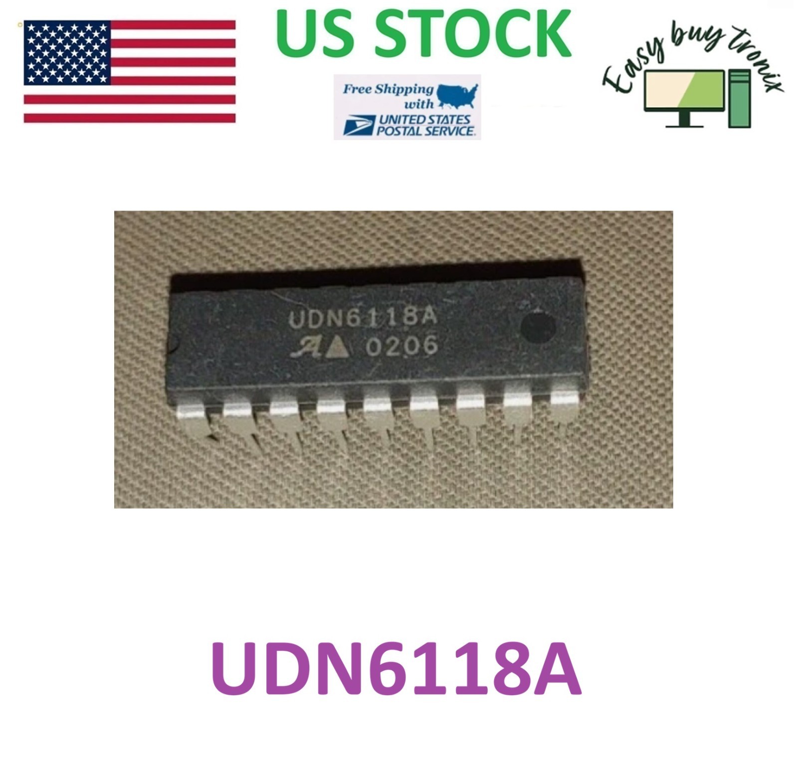 10pcs UDN6118A UDN6118 DIP-18 DISPLAY DRIVER IC, USA Stock Fast Free Shipping