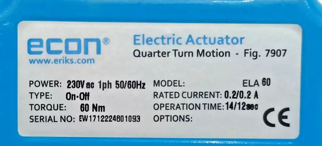 ECON ELECTRIC ACTUATOR ELA60 TYPE 7907 NEW FAST SHIPPING