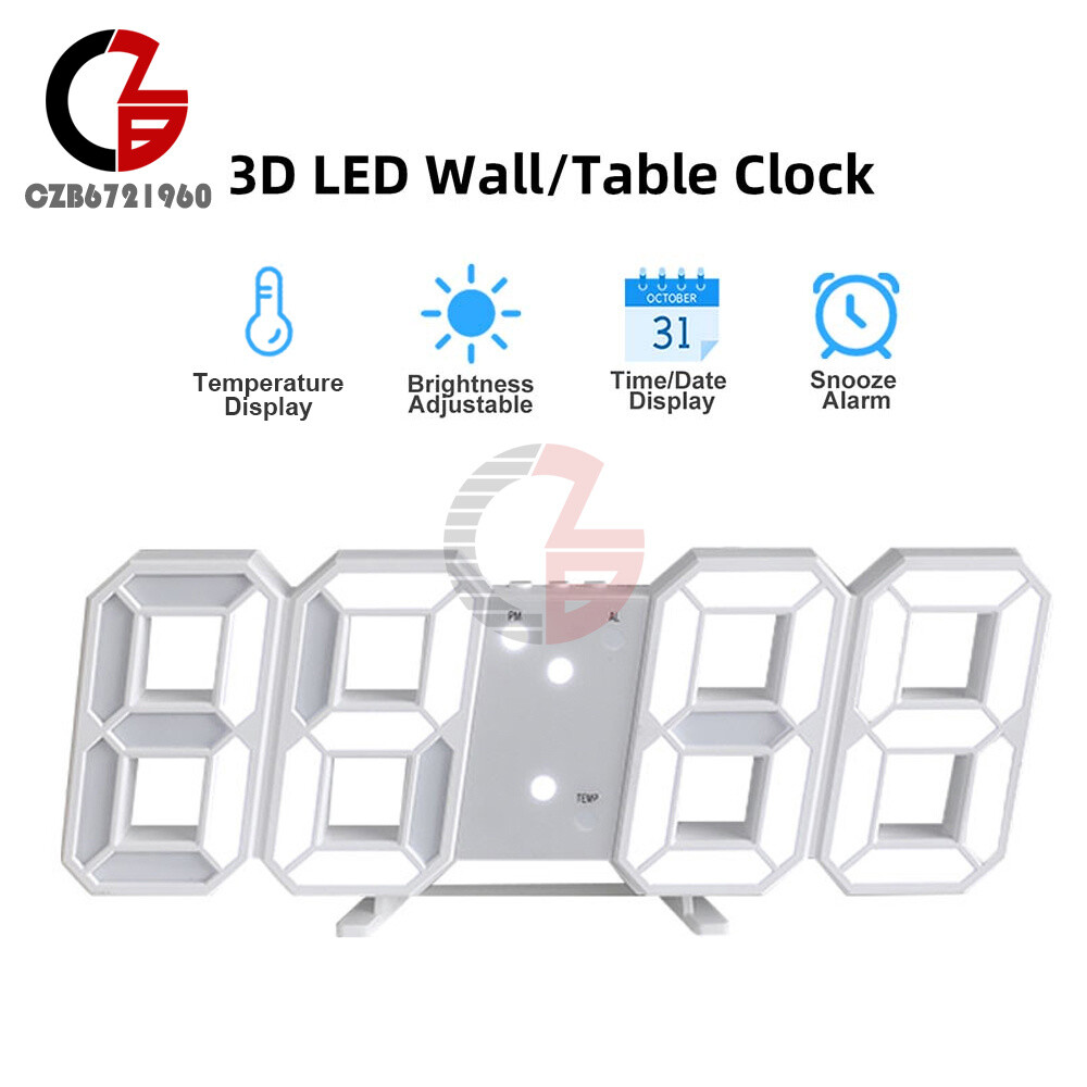 LED Electric Digital Alarm Clock Time/Date/Temperature Display Home Decoration