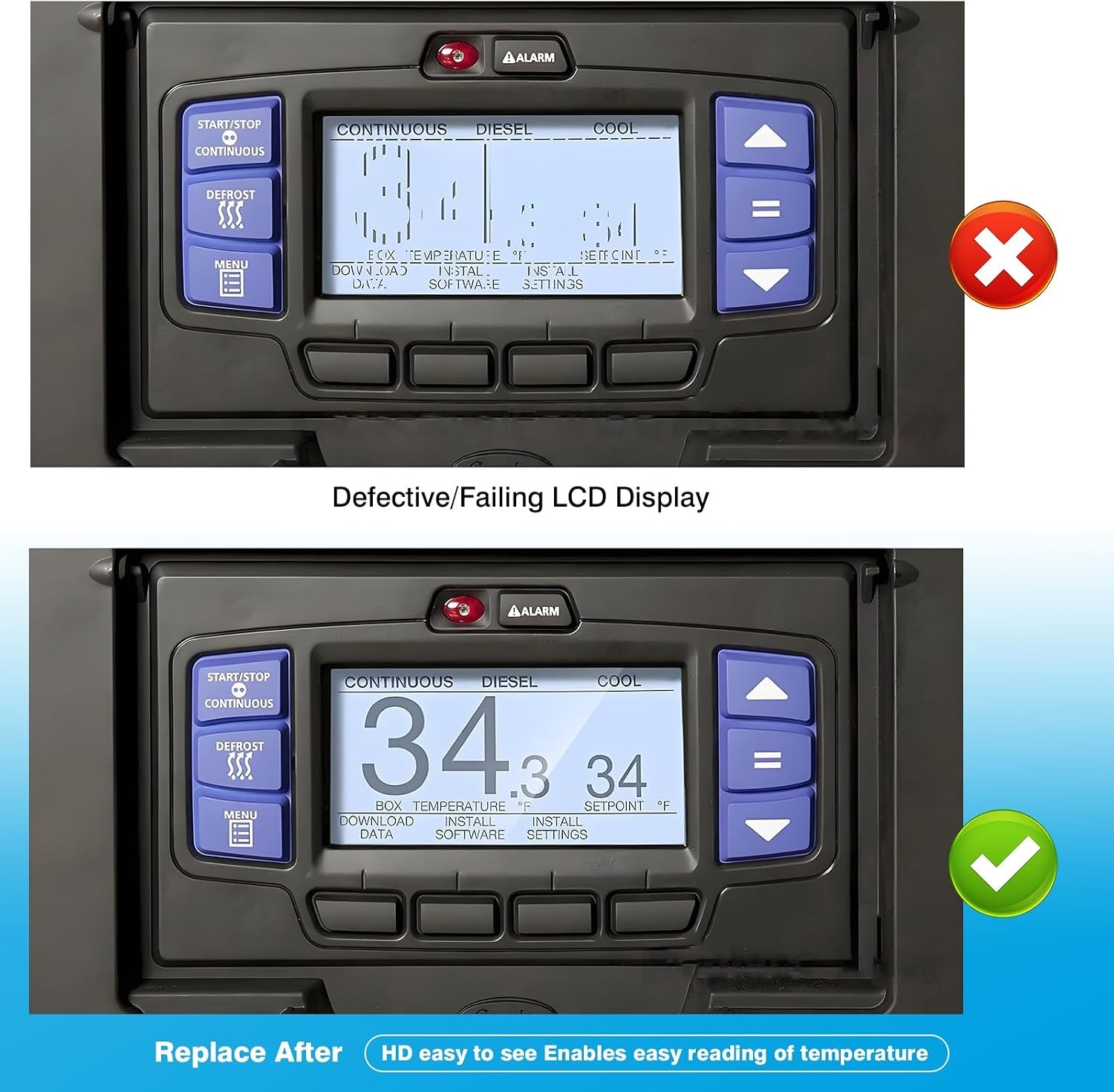 ⚠️Return 76-50248-00 AM LCD DISPLAY FOR CARRIER TRANSICOLD X4 7500 7300 6500