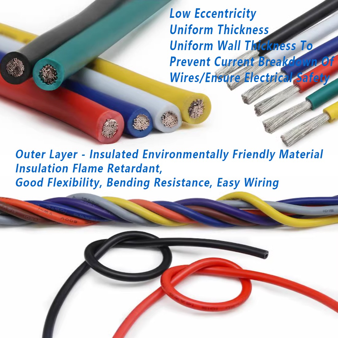Any length UL1015 Electronic Flexible Wire Cable 8/10/12/14/16~24 AWG multicolor