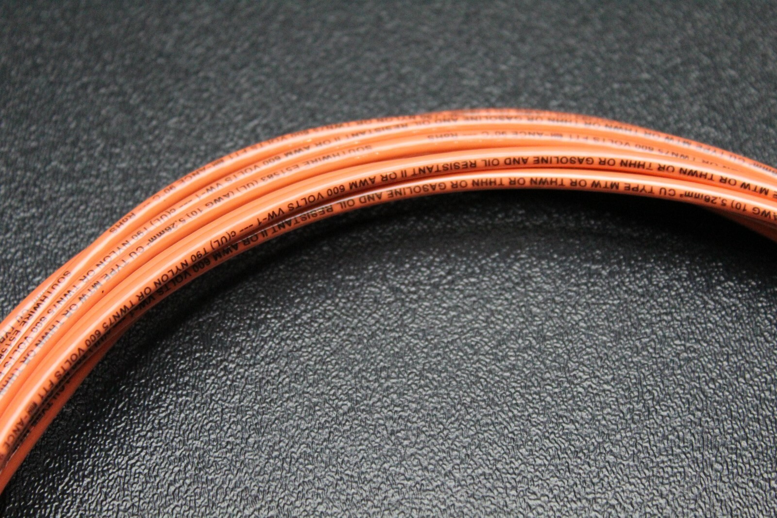 10 GAUGE THHN WIRE STRANDED ORANGE 5 FT THWN 600V GROUND MACHINE CABLE AWG