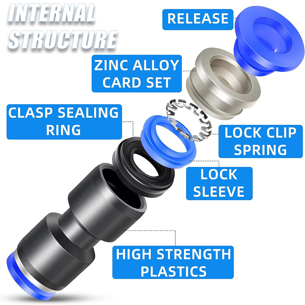 Pneumatic Push In Fitting Air Water Pipe – All Type Fittings Various Sizes
