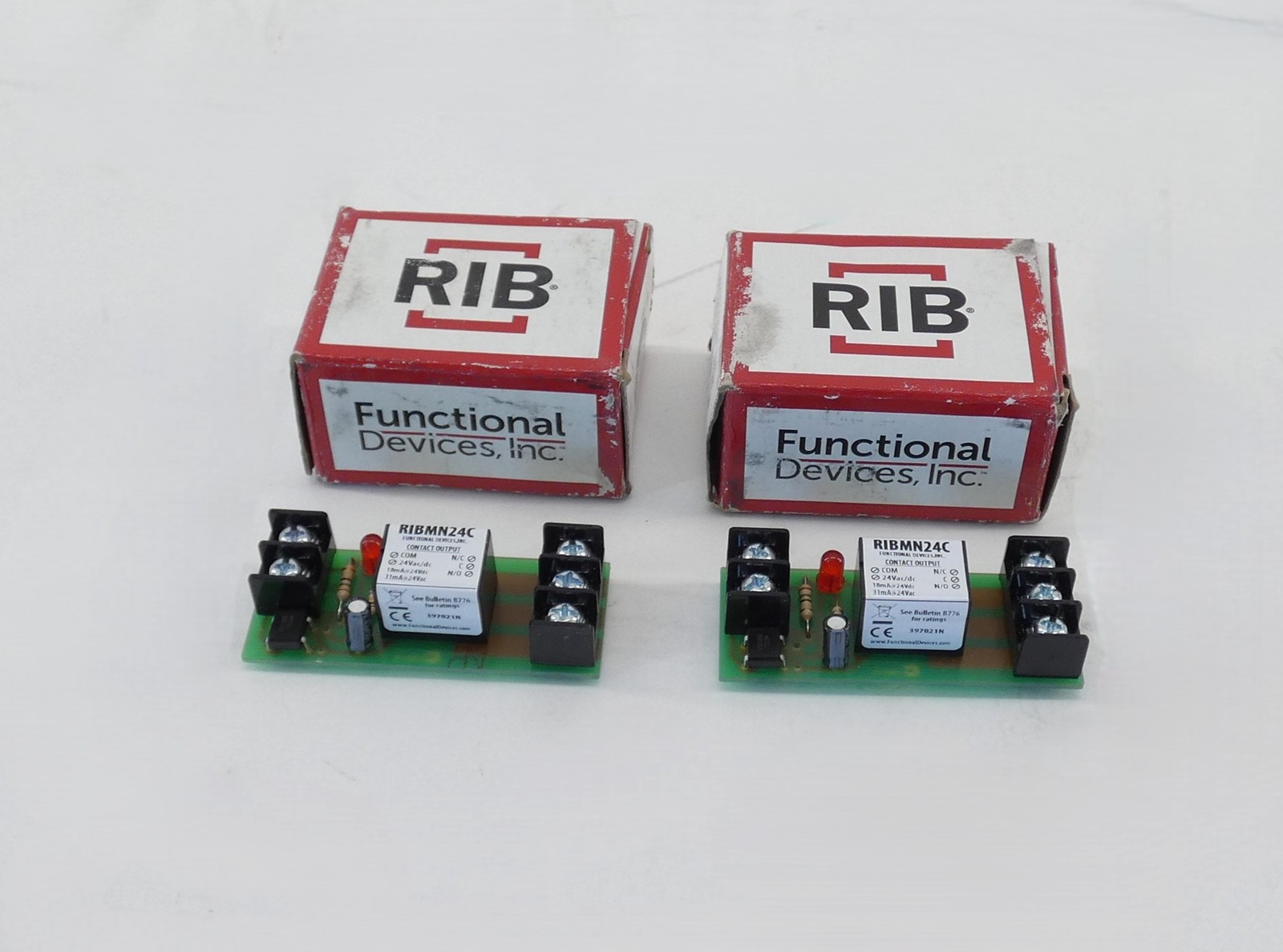 *Lot of 2* RIB RIBMN24C 2.75″ SPDT Track Mount Relay 24VAC/DC 15A – NEW Surplus!