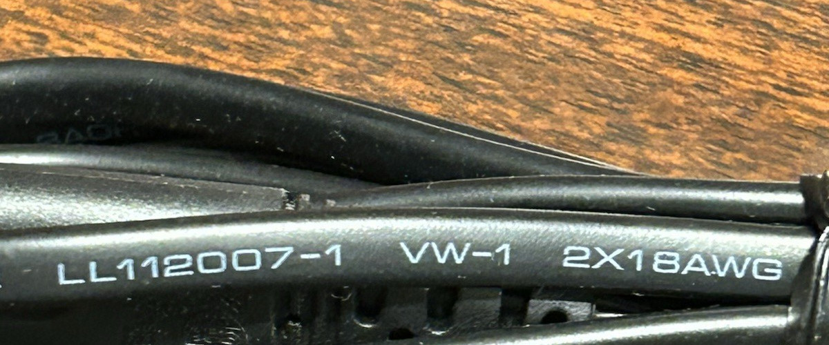 Baohing LL112007-1 VW-1, 2-18AWG, 5ft Power Cable, E159216 (lot of 2) NEW