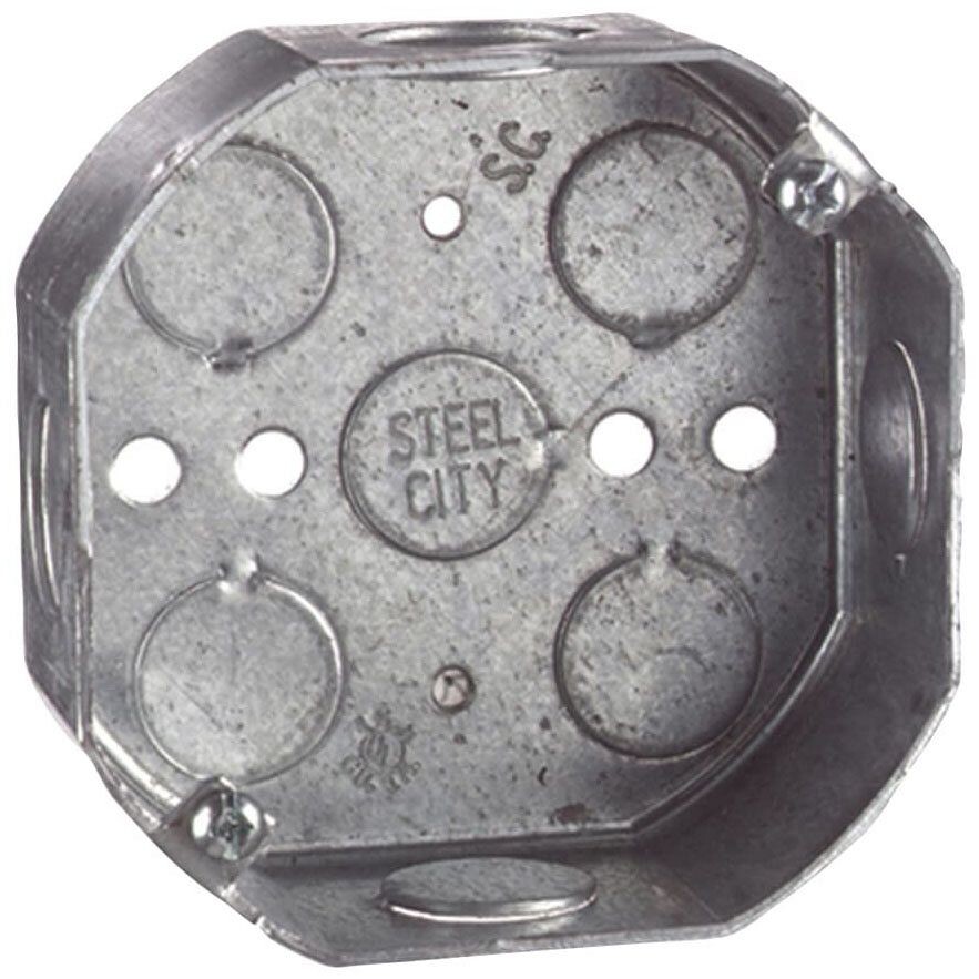Steel City 54151-1/2-3/4, 4″ x 1-1/2″, Steel, Conduit Octagon Box, 1 pc