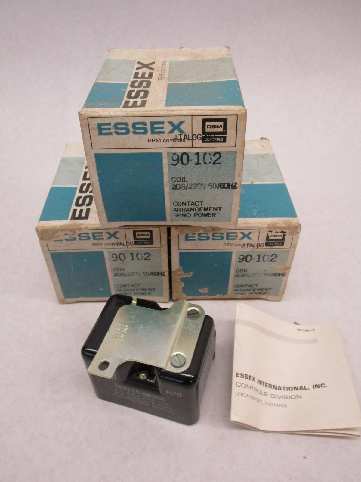 3 Essex 90-102 Contact Arrangement Spno Power RELAY, 208/230V 50/50hz NEW