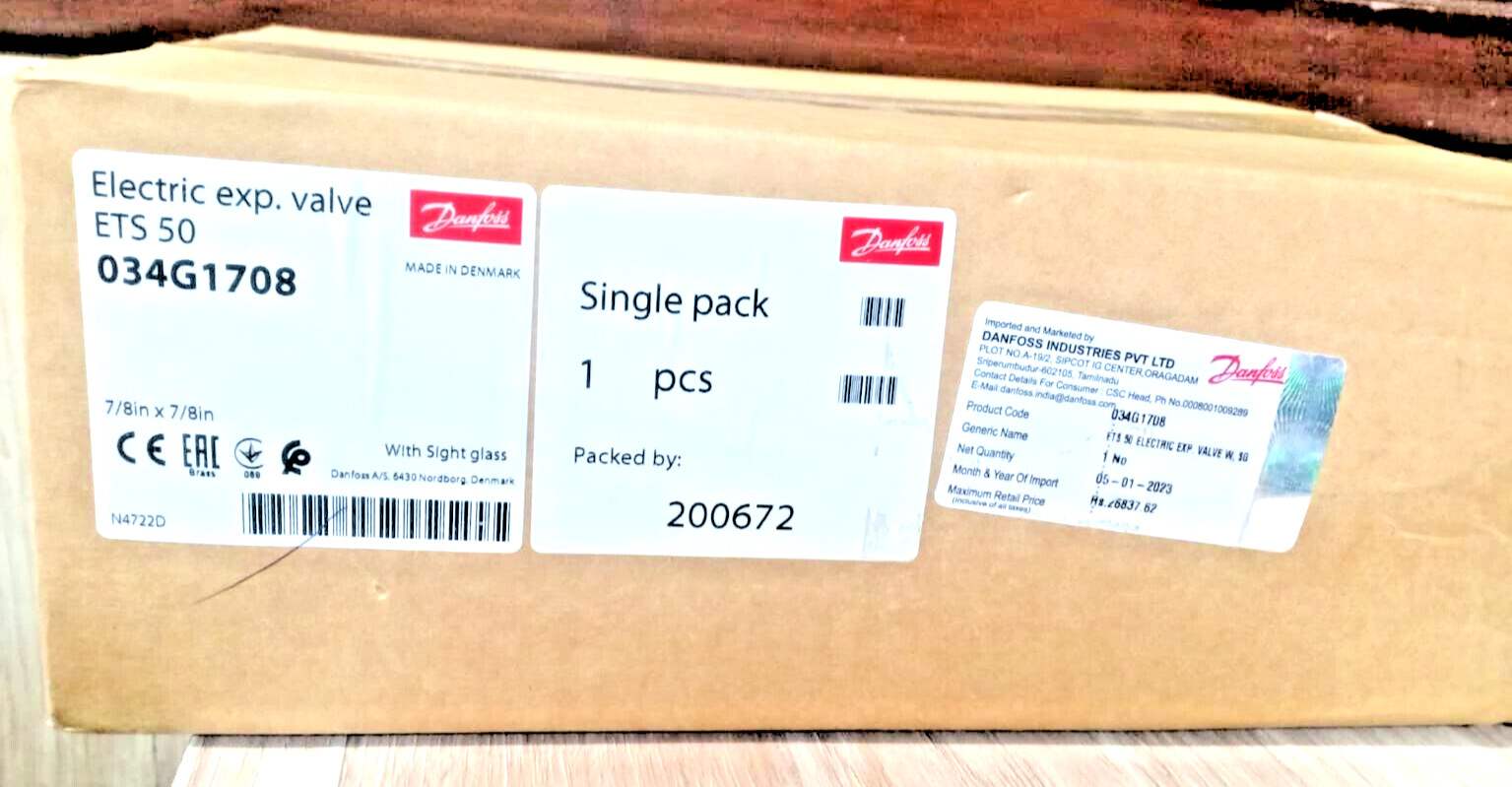 1PC-Danfoss ETS50 034G1708 Electric Expansion Valve ETS 50 7/8in x 7/8in – New