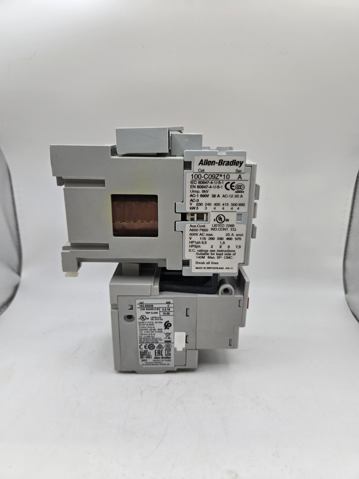 Allen Bradley 100-C09E10 Contactor with 193-EEDB 3.2-16 Overload Relay Combo