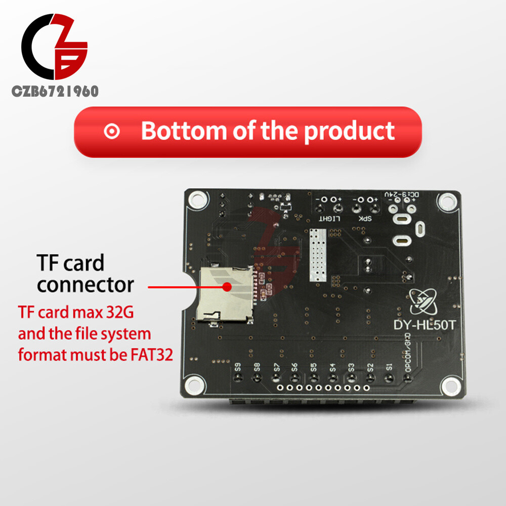DC9-24V 60W Voice Broadcast Module one-to-one Trigger Control MP3 Player